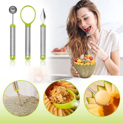 Tovik | 4-i-1 Frugt- og Melonudskærer i Rustfrit Stål