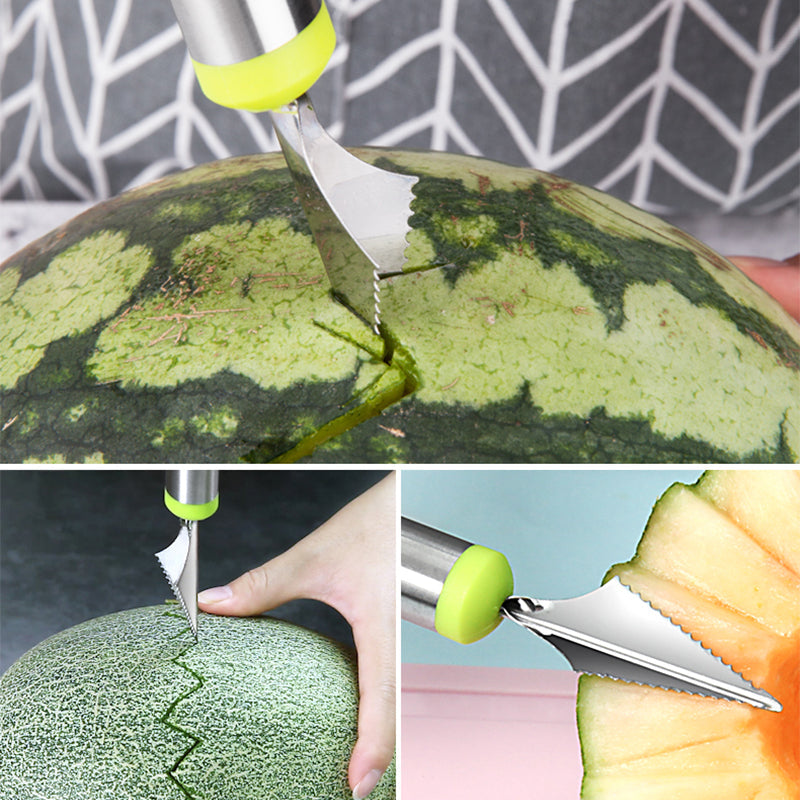 Tovik | 4-i-1 Frugt- og Melonudskærer i Rustfrit Stål