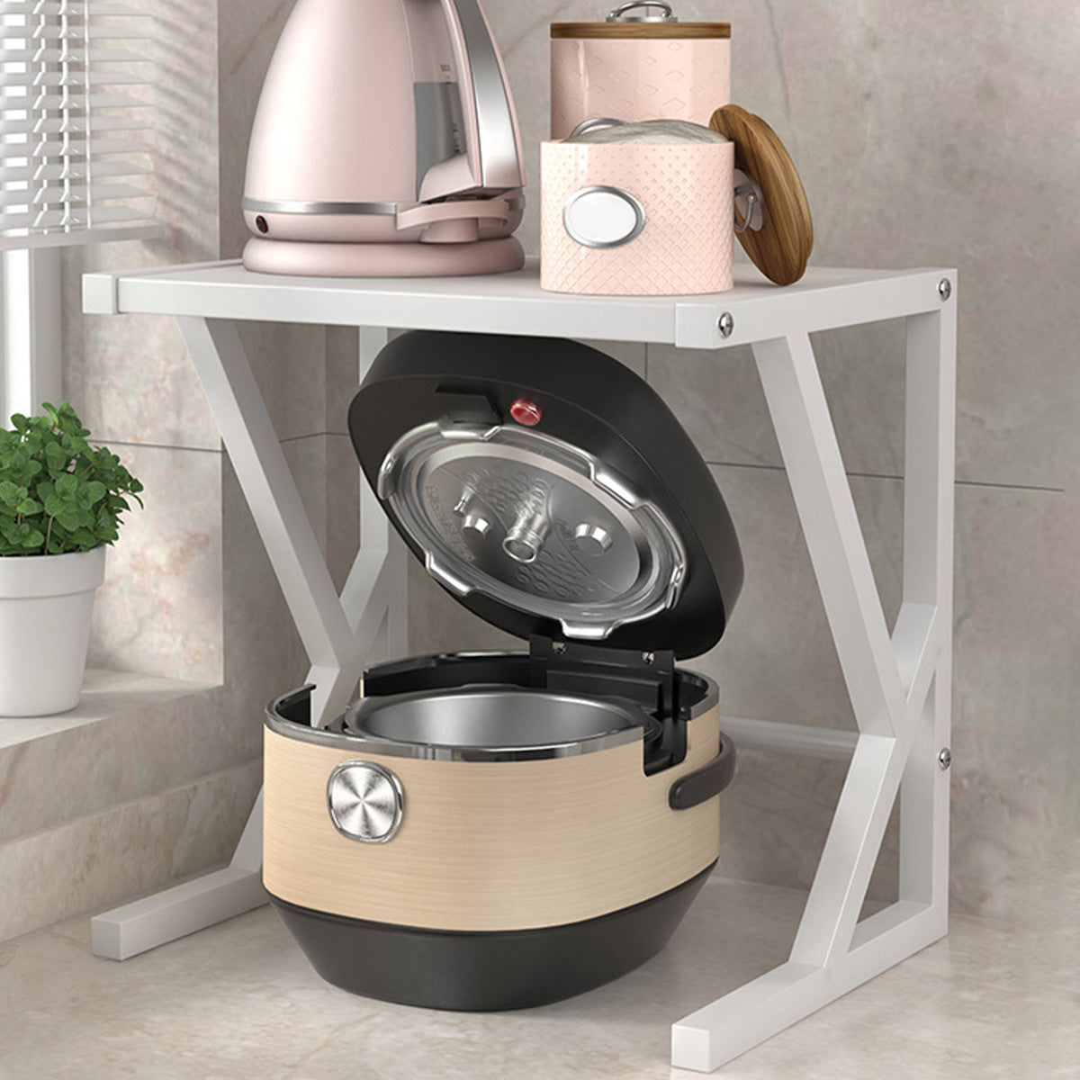 Tovik | Dobbeltlags Mikroovnsholder | Pladsbesparende Køkkenreol