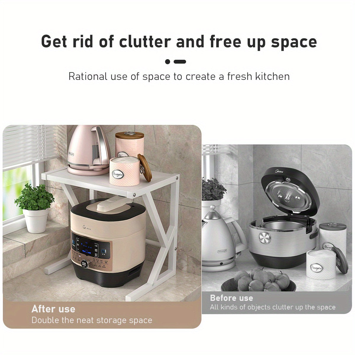 Tovik | Dobbeltlags Mikroovnsholder | Pladsbesparende Køkkenreol