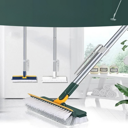 Tovik | DualClean 2-i-1 Rengøringsbørste | Roterende Børstehoved og Langt Håndtag