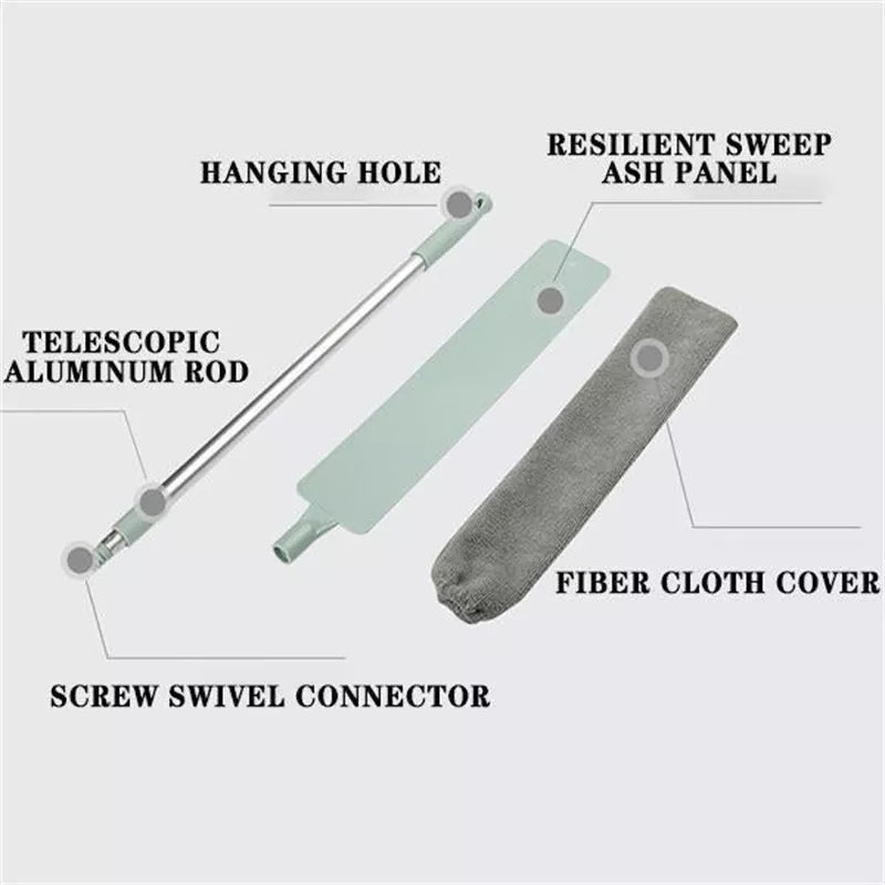 Tovik | Teleskopisk Støvkost | Anti-Støv Rengøringsaccessorie