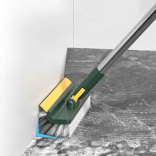 Tovik | DualClean 2-i-1 Rengøringsbørste | Roterende Børstehoved og Langt Håndtag