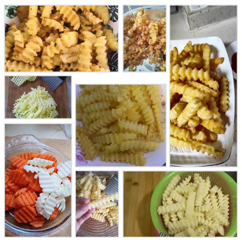 Tovik | Grønnsakskutter med Bølget Klinge i Rustfrit Stål – Præcis Skæring til Kartofler & Agurker