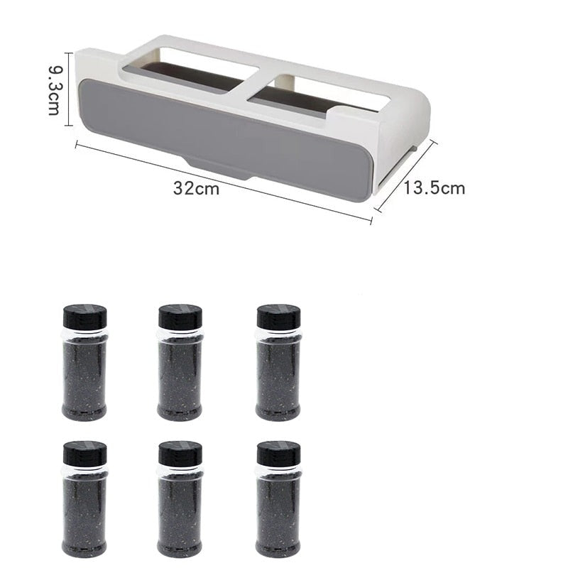 Tovik | Vægmonteret Krydderskuffe | Selvklæbende og Pladsbesparende Køkkenopbevaring
