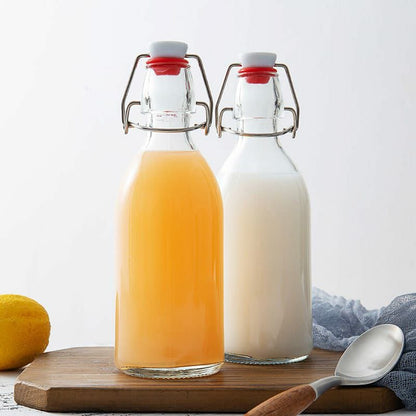 Tovik | Glasflaske med Hængsellåg | Lufttæt Opbevaring til Drikke