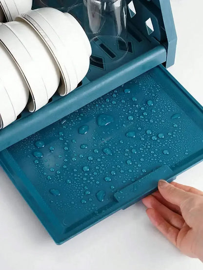 Tovik | Foldbart Service- og Tallerkenstativ | Pladsbesparende Køkkenopbevaring