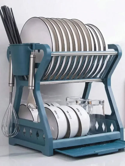 Tovik | Foldbart Service- og Tallerkenstativ | Pladsbesparende Køkkenopbevaring