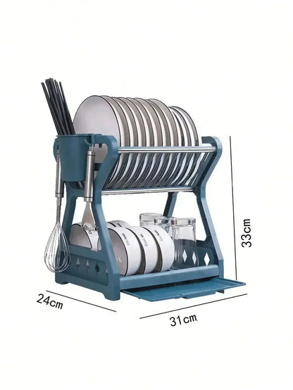 Tovik | Foldbart Service- og Tallerkenstativ | Pladsbesparende Køkkenopbevaring