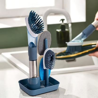 Tovik | 4-i-1 Rengøringsbørstesæt | Berøringsfri Sæbedispenser